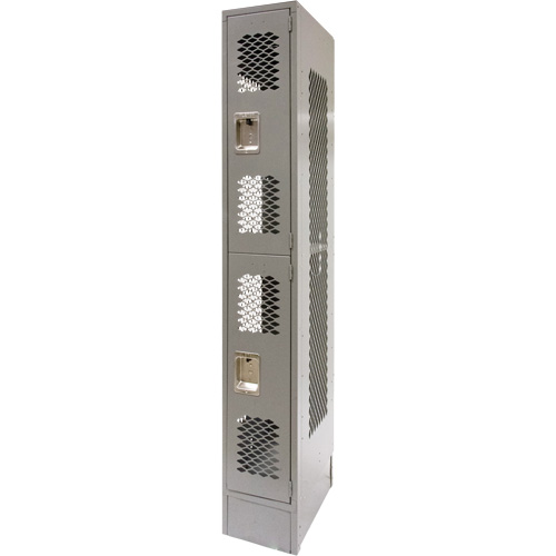 Casiers ventil&eacute;s, 2 niveaux, 12" x 18" x 78", Acier, Gris, D&eacute;mont&eacute;, Perfor&eacute; PB Rental Co. Ltd.