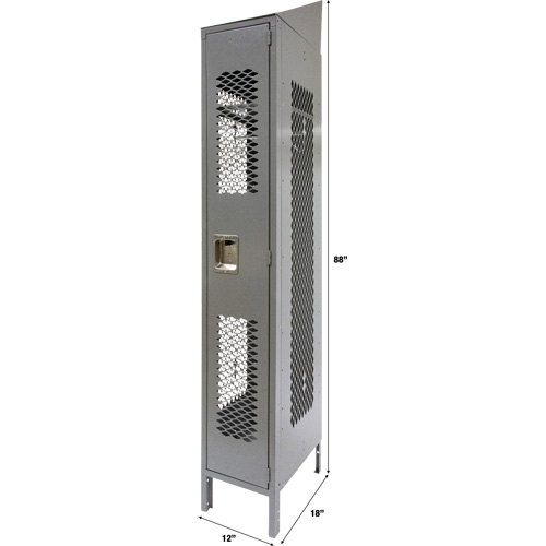 Casiers ventil&eacute;s, 12" x 18" x 88", Acier, Gris, D&eacute;mont&eacute;, Perfor&eacute; PB Rental Co. Ltd.