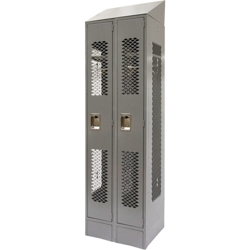 Casiers ventil&eacute;s, Bloc de 2, 24" x 18" x 88", Acier, Gris, D&eacute;mont&eacute;, Perfor&eacute; PB Rental Co. Ltd.