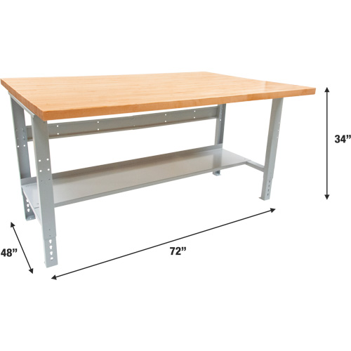 Industrial Modular Workbench, 1000 lbs. Cap., 72" W x 48" D PB Rental Co. Ltd.