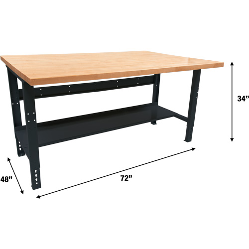 Industrial Modular Workbench, 1000 lbs. Cap., 72" W x 48" D PB Rental Co. Ltd.