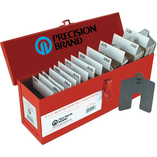 Slotted Shim Assortments, 5" L x 0.001"- 0.125" Thickness, 5" W, Stainless Steel PB Rental Co. Ltd.