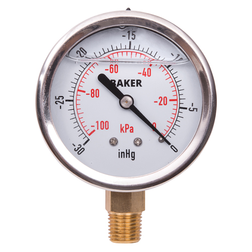 Manom&egrave;tres,  2-1/2", 30" Hg-0" Vac, Fixation inf&eacute;rieure, Analogique rempli de liquide PB Rental Co. Ltd.