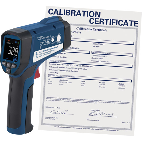 Professional Infrared Thermometer with Calibration Certificate, -26 - 1472° F ( -32 - 800° C ), 30:1, Adjustable Emmissivity PB Rental Co. Ltd.