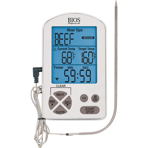 Premium Meat Thermometer & Timer, Contact, Digital, -4-122°F (-20-50°C) PB Rental Co. Ltd.
