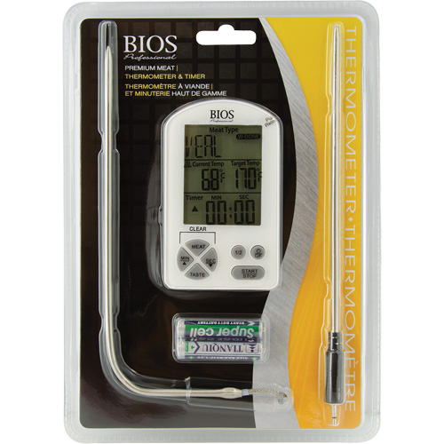 Premium Meat Thermometer & Timer, Contact, Digital, -4-122°F (-20-50°C) PB Rental Co. Ltd.