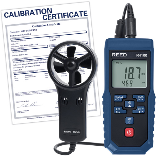 R4100 Vane Thermo-Anemometer with Air Volume with Calibration Certificate, Data Logging, 0.4 - 30 m/sec Air Velocity Range PB Rental Co. Ltd.