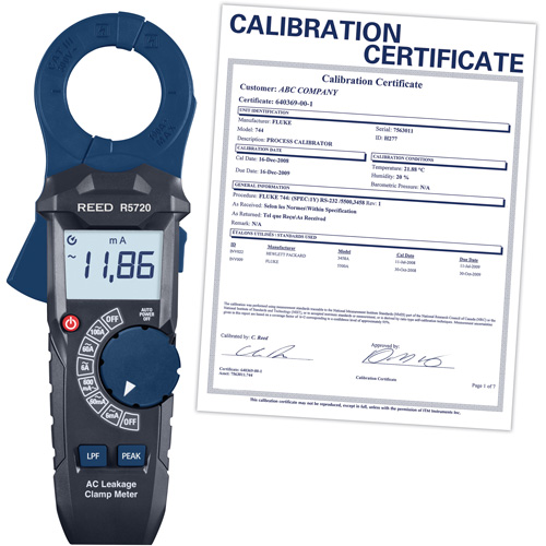 Pince amp&egrave;rem&eacute;trique pour fuite c.a avec certificat d'&eacute;talonnage PB Rental Co. Ltd.
