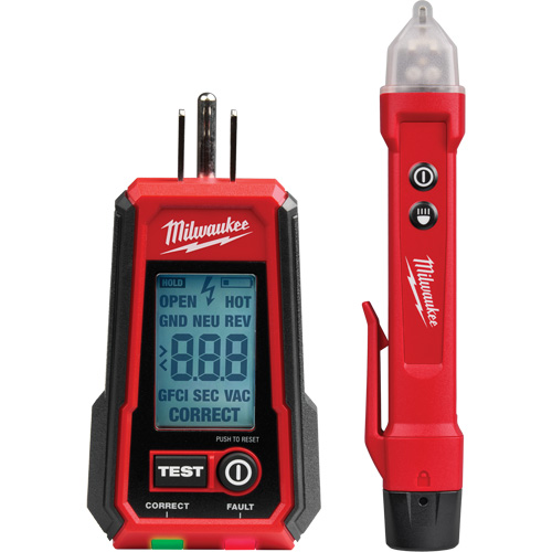 Voltage Detector with LED & GFCI Receptacle Tester Kit, 50 V - 1000 V, Display & Sound Alert PB Rental Co. Ltd.