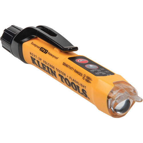 Testeur de tension sans contact &agrave; double plage avec lampe de poche, 12 V c.a. - 1000 V c.a./70 V c.a. - 1000 V c.a., Alerte Lumi&egrave;re & son PB Rental Co. Ltd.
