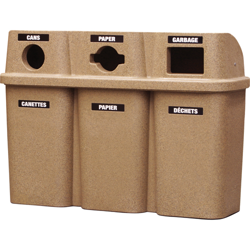 Contenants de recyclage Bullseye, Bord de rue, Plastique, 3 x 22 gal. US PB Rental Co. Ltd.