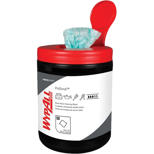 Lingettes nettoyantes &agrave; double action Wypall, 50 lingettes, 12" x 10-1/2" PB Rental Co. Ltd.