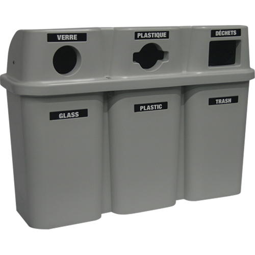 Contenants de recyclage Bullseye, Bord de rue, Plastique, 3 x 22 gal. US PB Rental Co. Ltd.