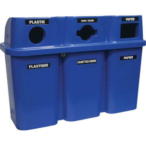 Contenants de recyclage Bullseye, Bord de rue, Plastique, 3 x 22 gal. US PB Rental Co. Ltd.