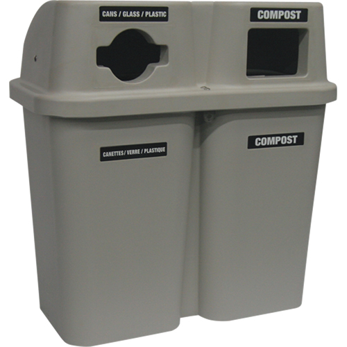 Contenants de recyclage Bullseye, Bord de rue, Plastique, 2 x 22 gal. US PB Rental Co. Ltd.