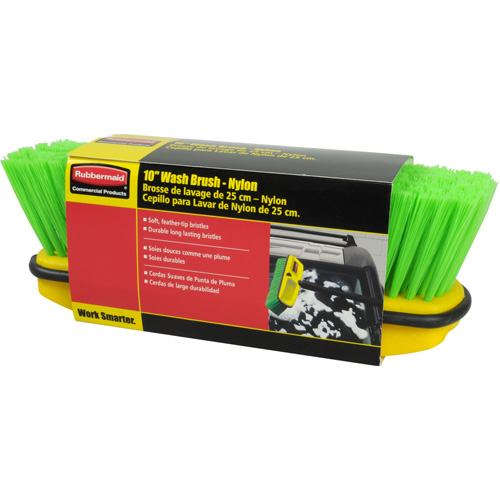 Plastic Block Wash Brush, 10" L, Synthetic Bristles, Green PB Rental Co. Ltd.