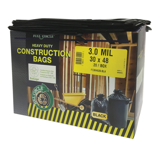 Sacs pour d&eacute;chets pour entrepreneurs, Fort, 30" la x 48" lo, 3 mils, Noir, Capacit&eacute; 113,56 L (30 gal.) PB Rental Co. Ltd.