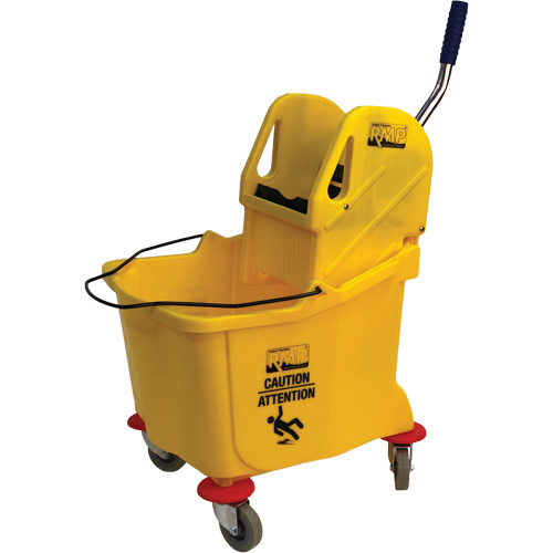 Mop Bucket and Wringer, Down Press, 9.5 US Gal.(38 Quart), Yellow PB Rental Co. Ltd.