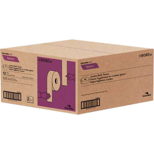 Papier hygi&eacute;nique Pro Select, Rouleau G&eacute;ant, 2 Pli, Longueur 500', Blanc PB Rental Co. Ltd.