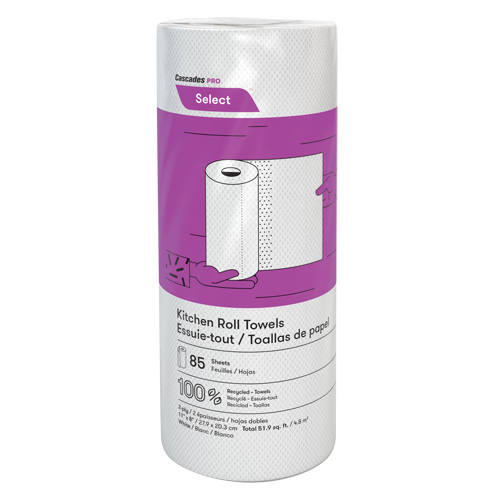 Rouleau d'essuie-tout de cuisine Pro Select, 2 Pli, 85 Feuilles/rouleau, 8" la, 11" lo PB Rental Co. Ltd.