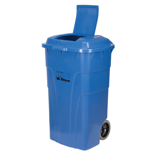 Bac de recyclage roulant, Bord de rue, Poly&eacute;thyl&egrave;ne, 65 gal. US PB Rental Co. Ltd.