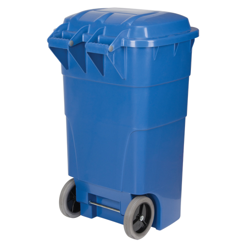 Bac de recyclage roulant, Bord de rue, Poly&eacute;thyl&egrave;ne, 65 gal. US PB Rental Co. Ltd.
