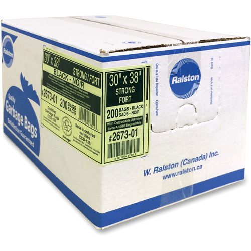 Industrial Garbage Bags, Strong, 38" W x 30" L, 0.85 mils, Black PB Rental Co. Ltd.
