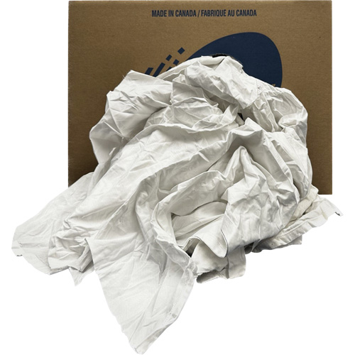 Chiffons recycl&eacute;s, Coton, Blanc, 20 lb PB Rental Co. Ltd.