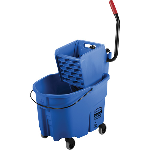 Ensemble de seau pour vadrouille et essoreuse WaveBrake, Pression lat&eacute;rale, 8,75 gal. US (35 pintes), Bleu PB Rental Co. Ltd.