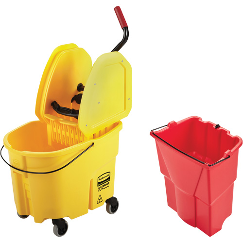 WaveBrake&reg; Mop Bucket & Wringer Combo Pack, Down Press, 8.75 US Gal.(35 Quart), Yellow PB Rental Co. Ltd.