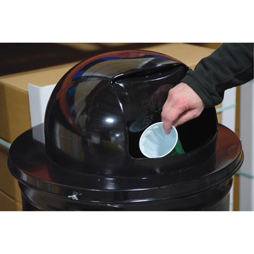 Couvercle pour baril &agrave; d&eacute;chets, Couvercle bomb&eacute;, M&eacute;tal, Convient aux contenants 23-1/2" dia. PB Rental Co. Ltd.
