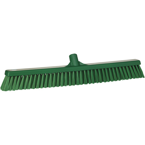 Combo Bristle Push Broom, Coarse/Fine Bristles, 24", Polyester, Green PB Rental Co. Ltd.