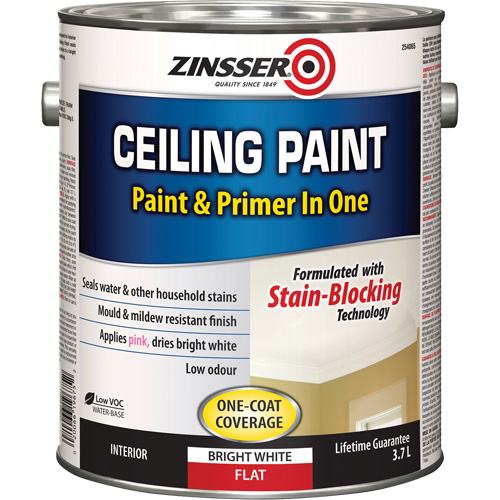 Ceiling Paint & Primer in One, White, Very Flat, 3.78 L, Gallon PB Rental Co. Ltd.