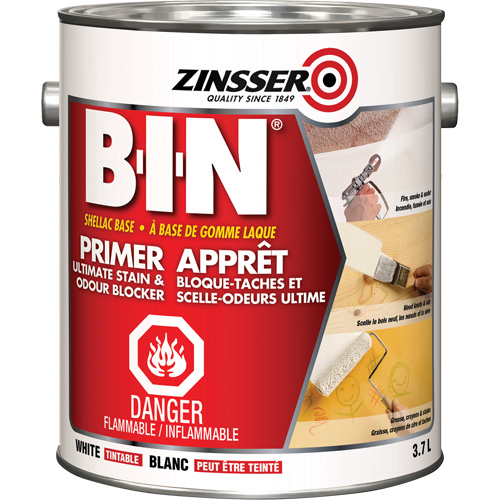 B-I-N&reg; Shellac-Base Sealer Primer, 3.7 L, Gallon, Tintable White PB Rental Co. Ltd.