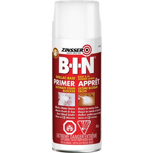 B-I-N&reg; Shellac-Base Sealer Primer, 369 g, Aerosol Can, White PB Rental Co. Ltd.