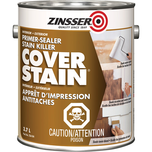 Scellant d'appr&ecirc;t &agrave; base d'huile Cover Stain, 3,7 L, Gallon, Blanc PB Rental Co. Ltd.