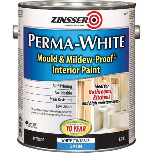 Perma-White&reg; Mold & Mildew-Proof Interior Paint, 3.78 L, Gallon, White PB Rental Co. Ltd.