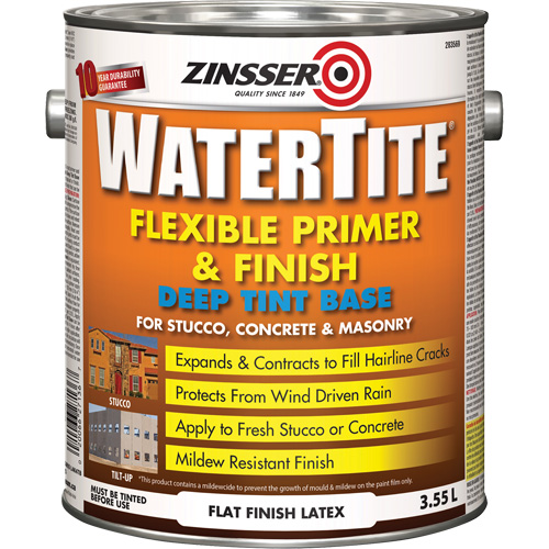 Couche primaire et de finition flexible et r&eacute;sistante aux intemp&eacute;ries Watertite, 3,55 L, Gallon, Base &agrave; ton fonc&eacute; PB Rental Co. Ltd.