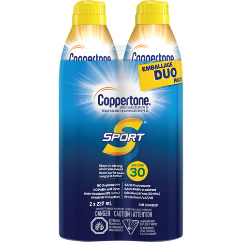 &eacute;cran solaire r&eacute;sistant &agrave; l'eau Sport, FPS 30, A&eacute;rosol PB Rental Co. Ltd.