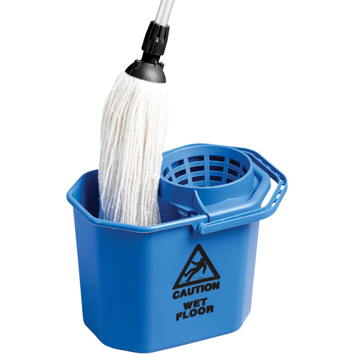 Seau &agrave; usage intensif avec essoreuse conique, Passoire, 3 gal. US (12 pintes), Bleu PB Rental Co. Ltd.