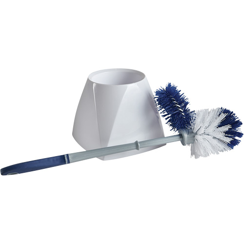 Brosse &agrave; cuvettes avec lave-rebord et valet, 15" l, Soies Synth&eacute;tique, Blanc PB Rental Co. Ltd.