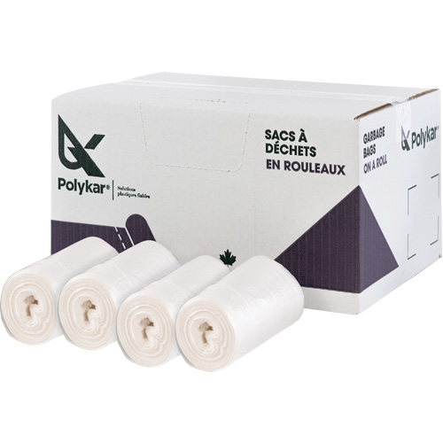 Sacs &agrave; d&eacute;chets de haute densit&eacute;, Utilitaire, 24" la x 22" lo, 8 microns, Givr&eacute;, Capacit&eacute; 26 L (7 Gal.) PB Rental Co. Ltd.