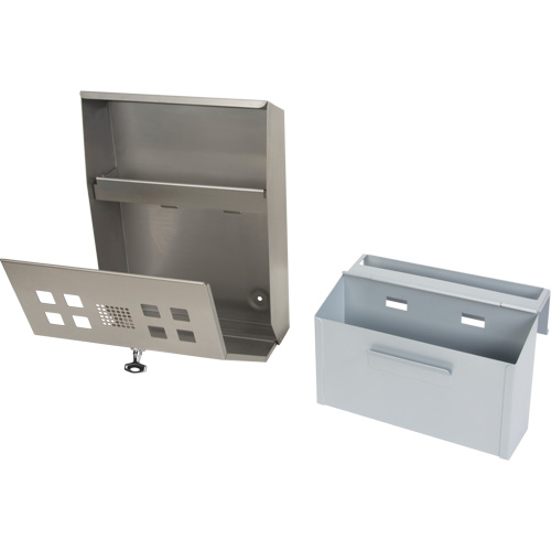 Smoking Receptacle, Wall-Mount, Stainless Steel, 1.6 Litres Capacity, 13-4/5" Height PB Rental Co. Ltd.