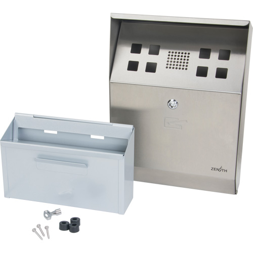 Smoking Receptacle, Wall-Mount, Stainless Steel, 1.6 Litres Capacity, 13-4/5" Height PB Rental Co. Ltd.