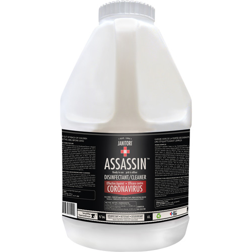 Nettoyant d&eacute;sinfectant pr&ecirc;t &agrave; l'emploi Janitori Assassin, 4 L, Cruche PB Rental Co. Ltd.