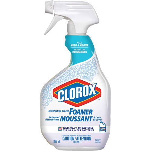 Mousse d&eacute;sinfectante &agrave; l'eau de Javel, 887 ml, Bouteille &agrave; g&acirc;chette PB Rental Co. Ltd.
