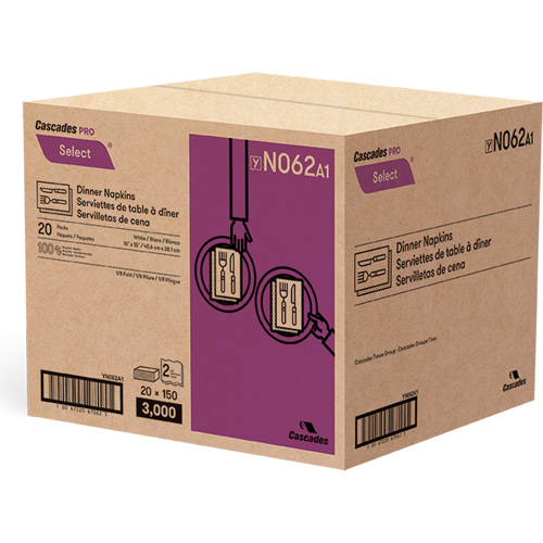 Pro Select&reg; 1/8 Fold Dinner Napkin, 2 Ply, 15" x 16" PB Rental Co. Ltd.