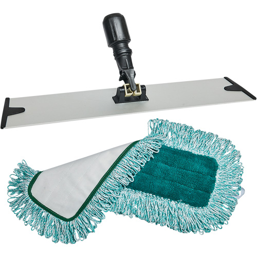 Dust Mop Pad & Frame, Hook and Loop Style, Polyester, 18" L x 5-3/4" W PB Rental Co. Ltd.