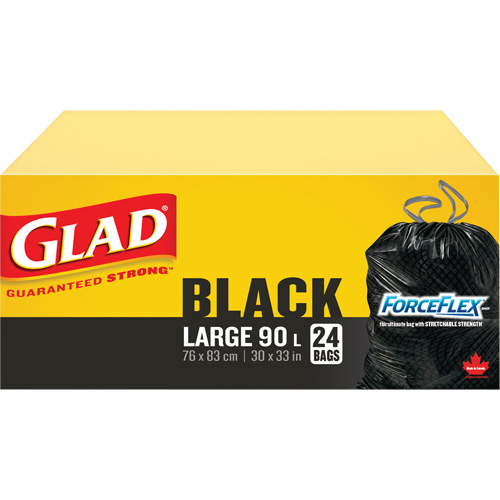 Sacs &agrave; ordures 90 L, R&eacute;gulier, 30" la x 33" lo, Noir PB Rental Co. Ltd.