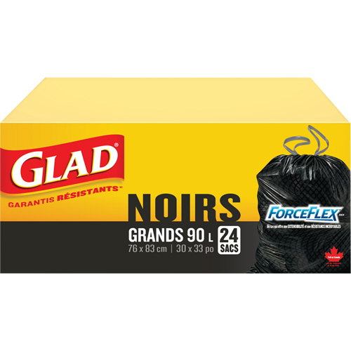 Sacs &agrave; ordures 90 L, R&eacute;gulier, 30" la x 33" lo, Noir PB Rental Co. Ltd.